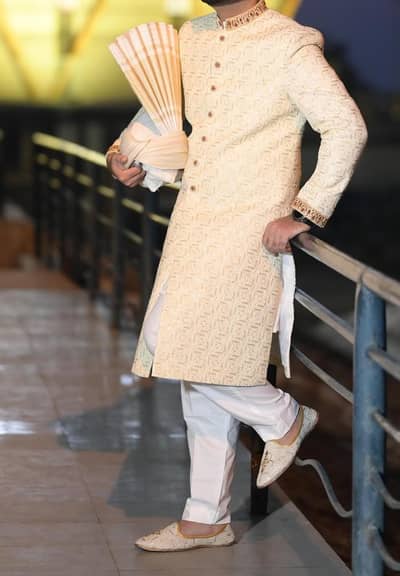 groom sherwani, turban and khussa for sale
