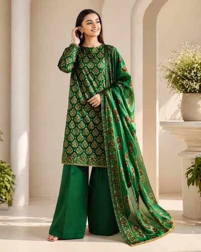 Nishat unstitched Lawn 3 piece suit