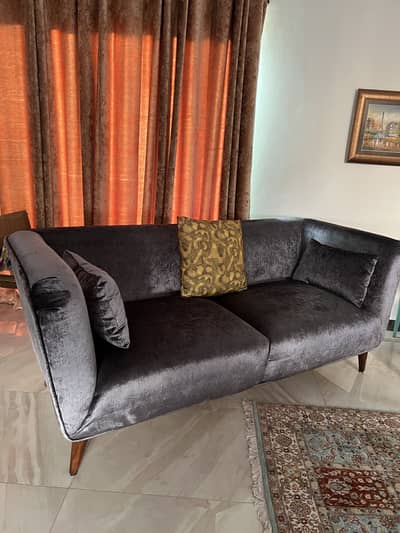 Big comfortable solid wood sofa