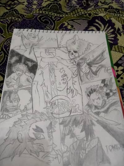 Sketch of demon slayer by a  kid
