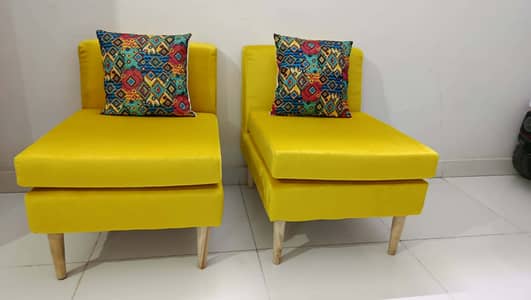 2  single   seater velvet sofa