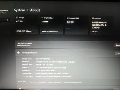 hp laptop core i5 6gen 512 SSD 15inch display