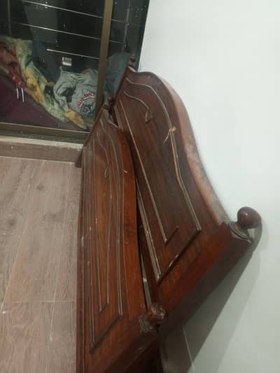 pure solid wooden double bed with masters spring mattress