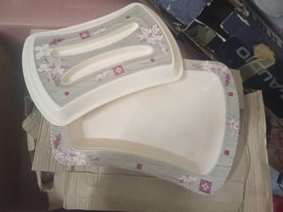 2 set of cooking waves and melamine dinner set