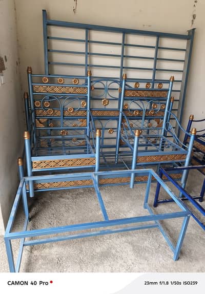 3 sets of iron sofa and double beds
