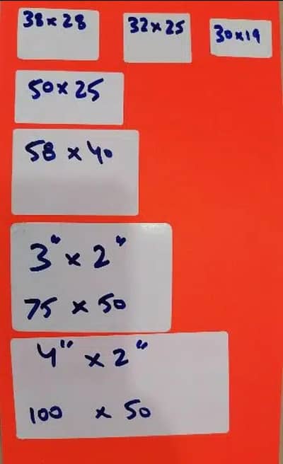 38x28 TTL & DTL PVC 50x25, 30x19, 32x25, 58x40, 62x25, 4x2, 4x6, 4x3