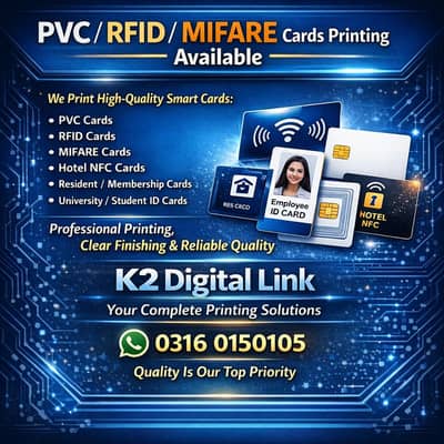 Premium PVC, RFID & MIFARE Card Printing Services | K2 Digital Link