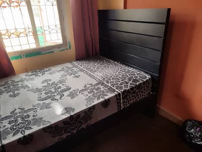 Single Bed with Spring Foam Mattress – Almost New