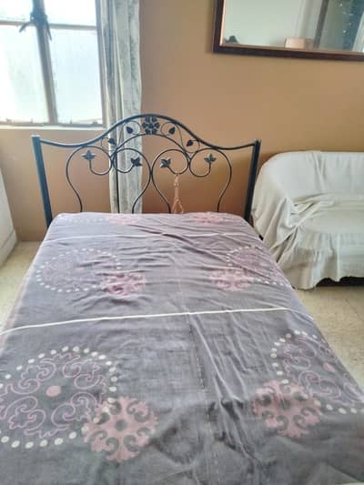 Iron Single Bed with Master Celeste Spring Mattress