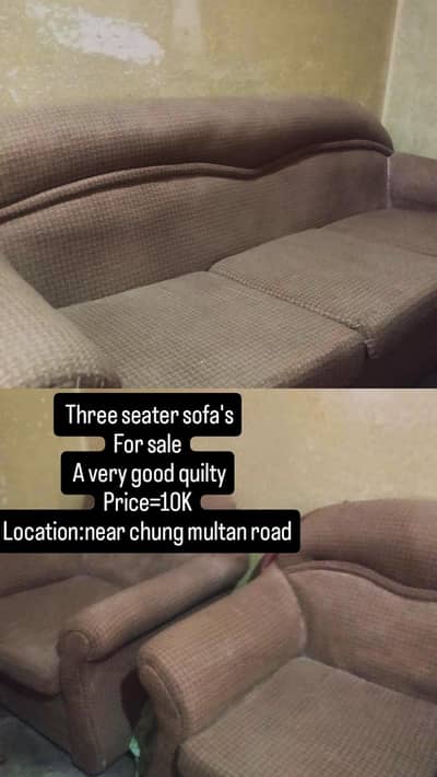 A very good quilty and confortable 3 seater sofas also a baby things