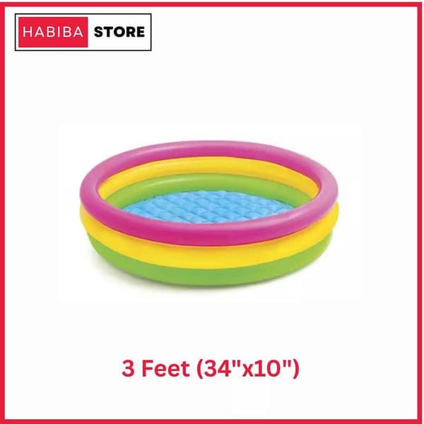Intex Inflatable Swimming Pool for Kids | Family Garden Pool | Durable PVC Outdoor Water Pool for Children Boys Girls | Summer Bath Tub Pool - Habiba Store (Lahore)