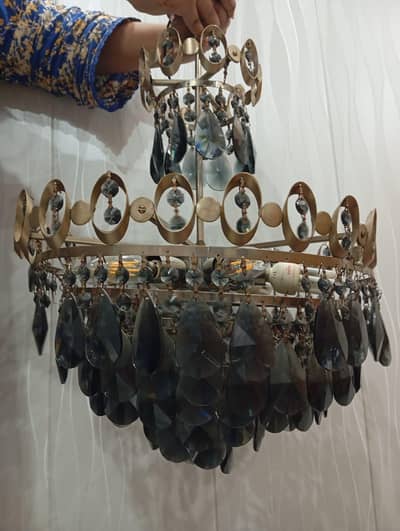 chandelier in black and gold