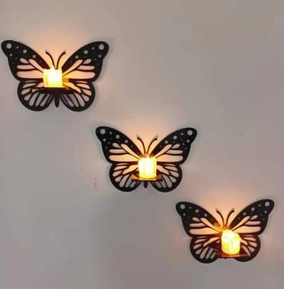 Butterfly Wall Shelves Set  of Black