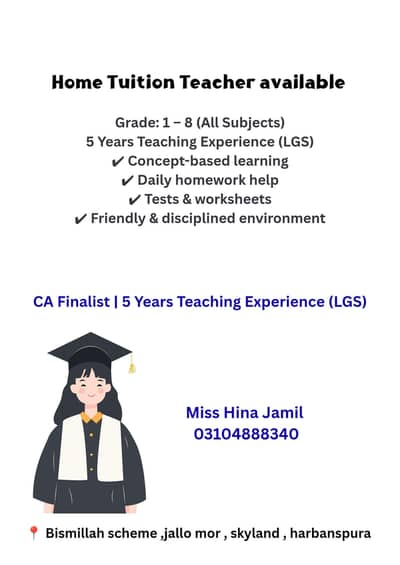 LGS Teacher & CA Finalist | Home Tuition for Junior Classes