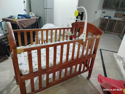 wooden cot and swing bed set