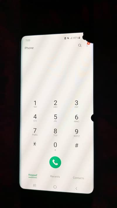 Samsung S10 2 dot in panel back crack