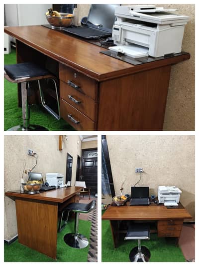 Office / Study Wooden Table with Drawers – Good Condition