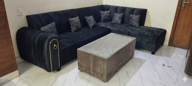 SOFA L SHAPE 6 SEATER WITH TABLE BRAND NEW 03261271600