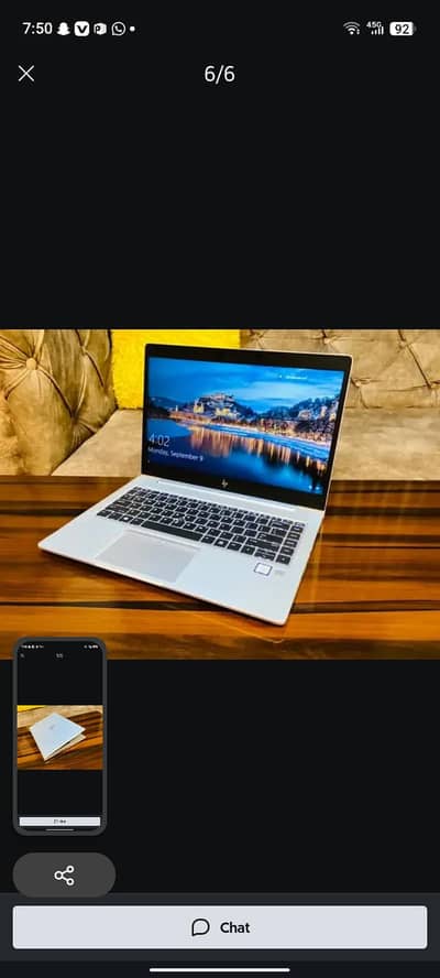 Hp Elitebook Ryzen 5 8th best working  laptop