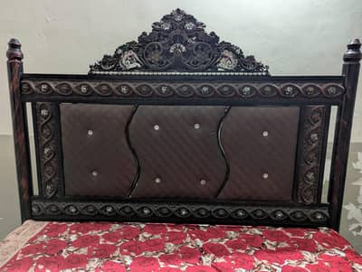 Iron bed with mattress