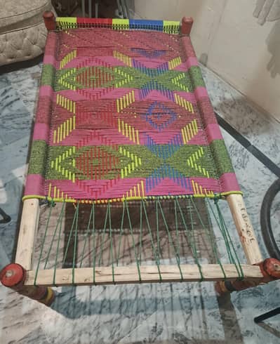 3 months used rangeen khoobsurat charpai