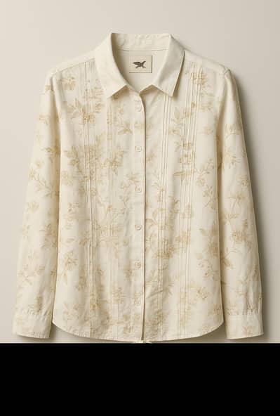 Elegant off-white/cream button-down shirt