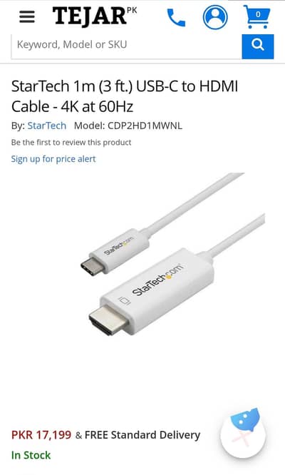 StarTech 1m (3 ft. ) USB-C to HDMI Cable - 4K at 60Hz