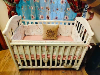 Mother-Care Baby Cot  | Solid Wood Crib | Like New Condition