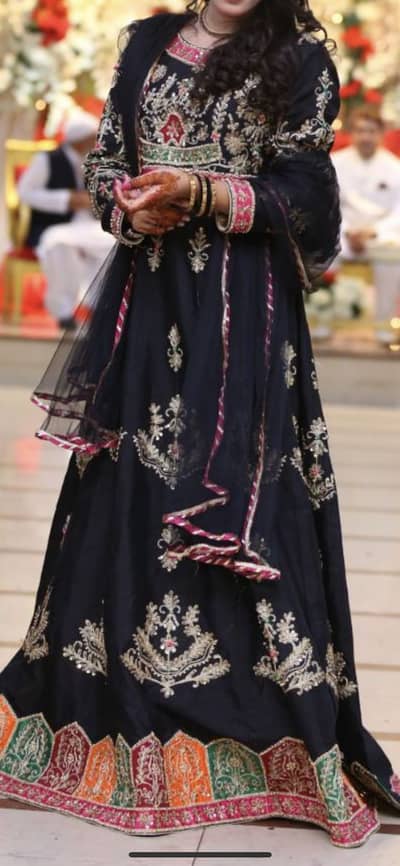 Designer style black fancy  maxi with embriodery