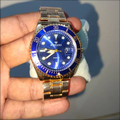 “Men Watch – Golden Blue – Stylish – New”