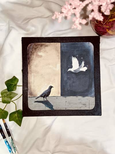 Handmade Acrylic Painting – Aesthetic Art (12x12 Canvas)