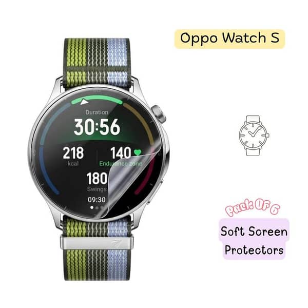 Pack of 6 – Oppo Watch S Hydrogel Screen Protectors – Soft Screen Protector | HD Clear | Self-Healing | Full Coverage Protection | Watch S Screen Protector