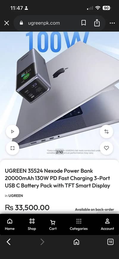Ugreen Power bank 130w fast charge