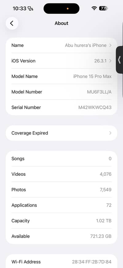 iPhone 15 pro max use like new