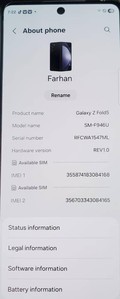 Samsung Galaxy Z Fold 5 12/256