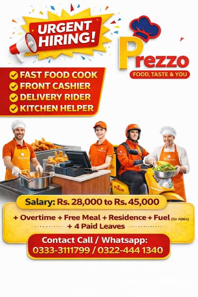 Fast Food Front Cashier Job