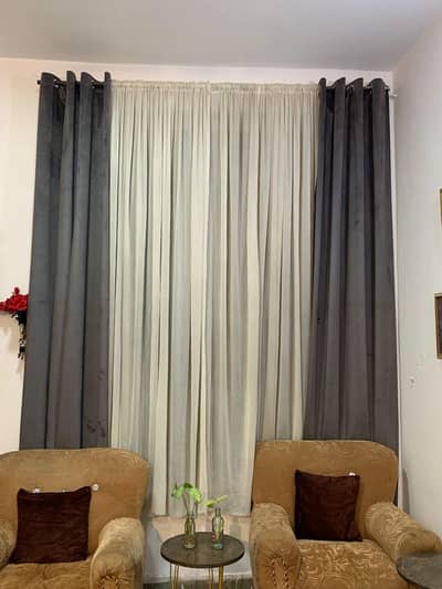 grey curtains set 9 lenth