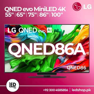 LG QNED86A available 55" 65" 75" 86" 100"