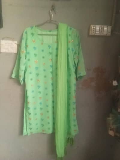 embroided chicken shirt and dupatta