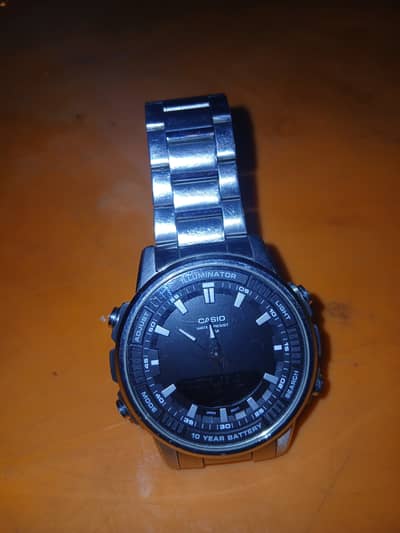 15000 Fixed AMW-880D-1AVDF Casio Silver Stainless Steel Black Dial