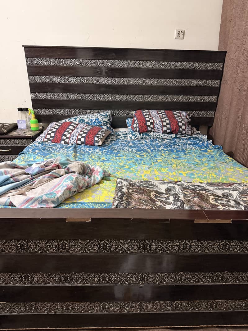 Bed Set with Dressing Table & Side Tables – Complete Bedroom Set 3