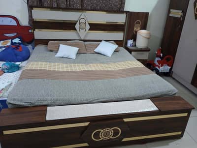 Complete Bedroom Set – (Bed + 2-in-1 Wardrobe + Dressing + Side Table)