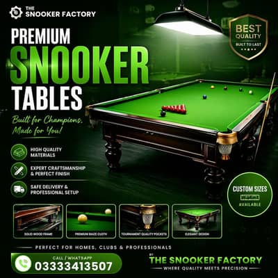 Snooker Table Direct from Factory on Factory Price With Pro Guidance