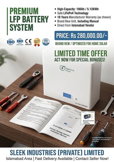 Premium 5.12kWh LiFePO4 Solar Battery Available for Sale