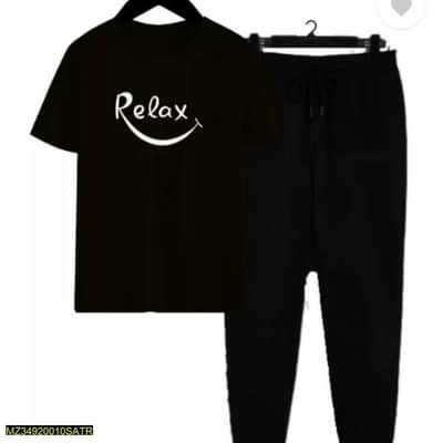 Men Dri Fit Printed Track Suit Slim Fit Summer 2Pcs