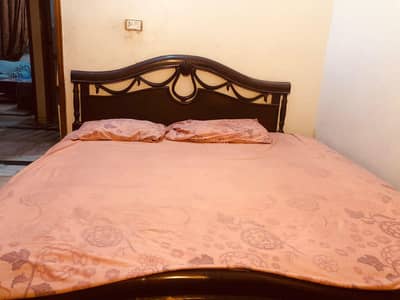 Habbit Branded Wooden Double Bed- Like New Condition; Solid & stylish