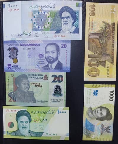 20 beautiful Foreign Currency Notes Collection. .