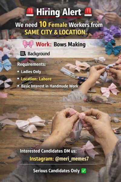hiring alert female workers work from home making bows very easy