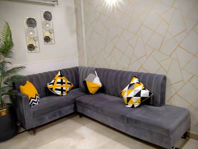 L shape sofa set