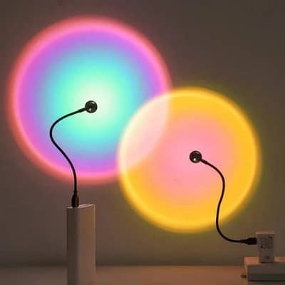 Rechargeable Sunset lamp Projector 16 RGB color Dimmable Room Light